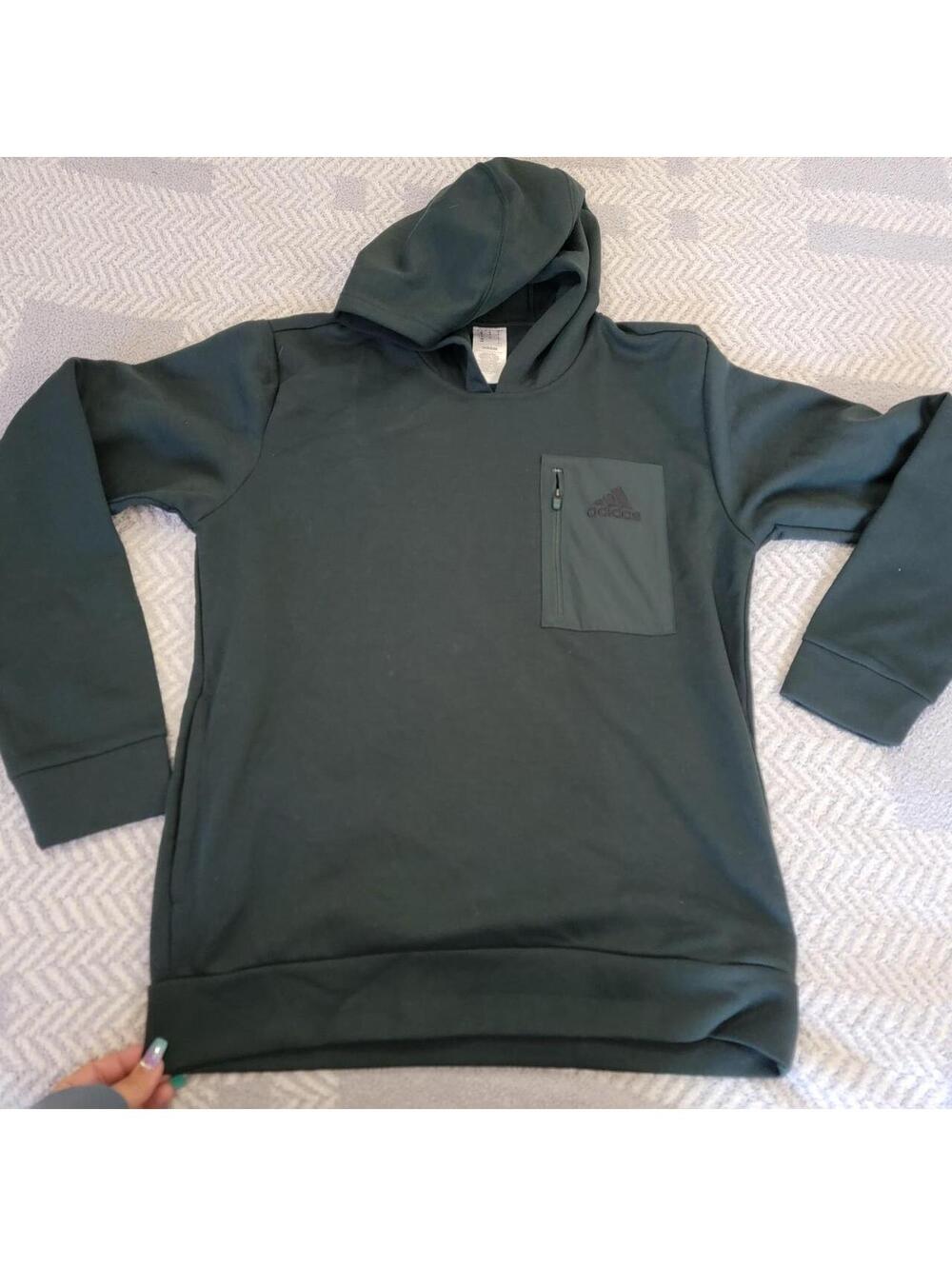 Adidas Men's Green and Khaki Hoody